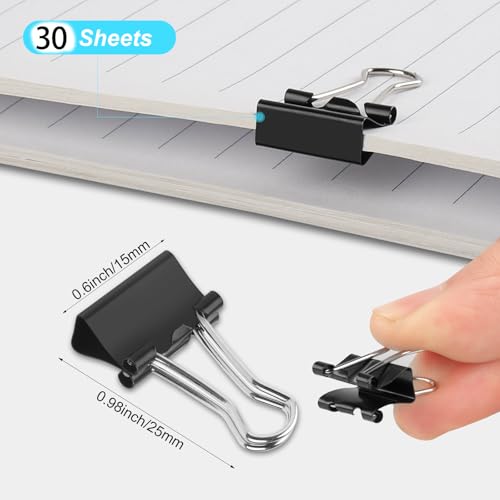 Image of Ufmarine Mini Binder Clips, 144 Pcs Small Binder Clips 15mm, Small Paper Clips for Office Supplies