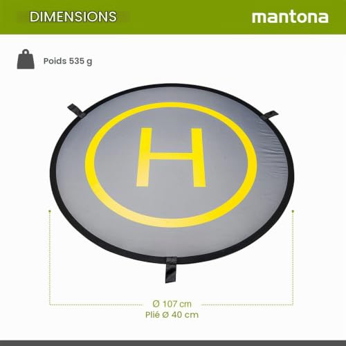 Mantona Aire D’atterrissage Pour Drone – Pliable Étanche Diamètre 107 Cm Avec Sac De Protection Pour Dji Spark - vue 5