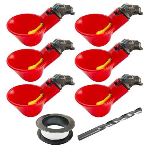 6pcs Chicken Nipple Waterer Horizontal Automatic Poultry Nipples Horizontal Side Mount Chicken Drinkers (1spt, 6pcs)