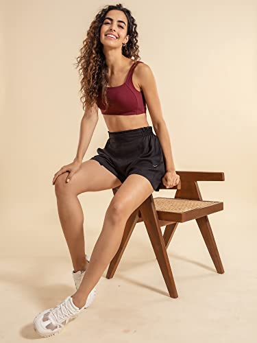 Image of NYKD NYB158 Non Wired & Full Coverage Square Neckline Slip On Bra for Women | Breathable Cotton Stretch Fabric with Disappearing Neckline & Visible Side Shaper Panel | Ideal for Everyday Wear