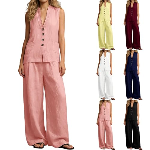 Traje de verano de dos piezas con ajuste holgado y chaleco transpirable 2