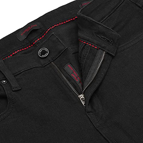 Image of Everblue Men Solid Stretchable Black Comfort Slim Midrise Jeans