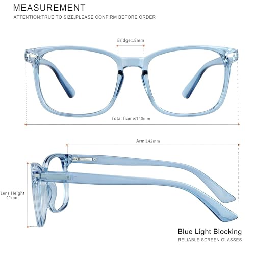 Image of Vintage Square Progressive Multifocal Presbyopic Glasses, Anti-Blue Light Glasses for Men Women Readers (+0.00 /+2.50 Magnification)
