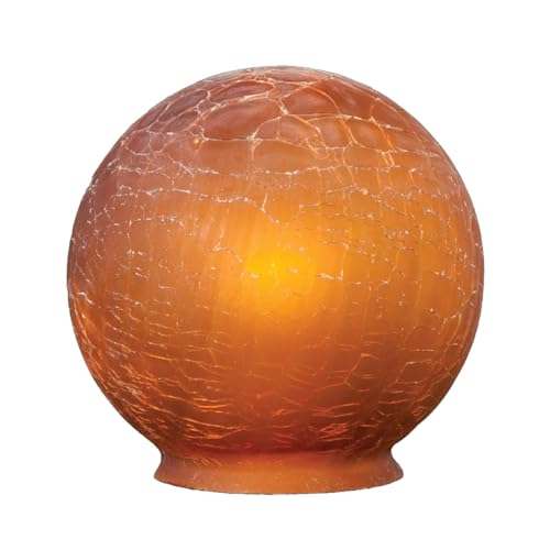 Image of B&P Lamp 3 1 /4 inch fitter, Amber Crackle Glass Art Deco Ball Globe or Lamp Shade