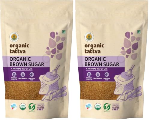 Image of Organic Tattva Brown Sugar - Pure & Hygienic, Naturally Processed Crystals, Rich Taste for Everyday Cooking & Baking (500 g, Pouch) (Pack of 2)