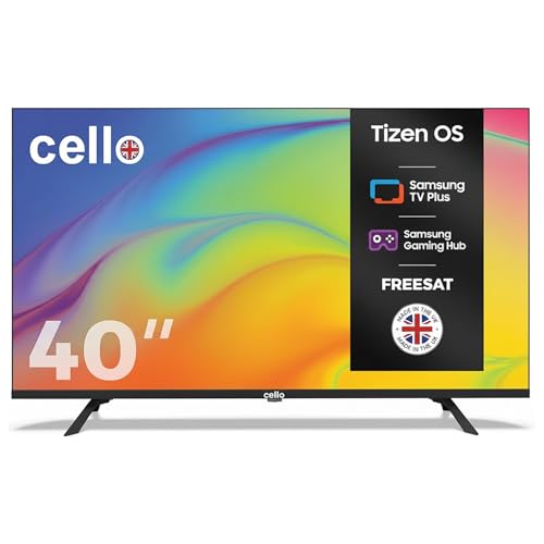Cello C4025TZ Frameless 40 inch Full HD Large Smart TV Powered by Tizen Operating System Cloud Gaming without Console - Bluetooth, HDMI, USB & Wi-Fi Connectivity Made in UK