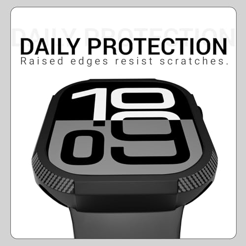 Image of Getsable Tough Armour Cover Case Compatible with Apple Watch Series 10 46mm, Shock Proof Durable TPU Bumper Case iwatch Series 10 46mm (2024) - Black