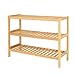 ADHW Schuhregal mit 3 Ablagefächern, Bambusregal, Standregal, Küchenregal naturfarben