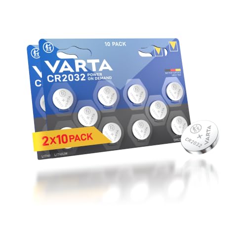 VARTA Batterien Knopfzelle CR2032, 20 Stück, Power on Demand, Lithium, 3 V