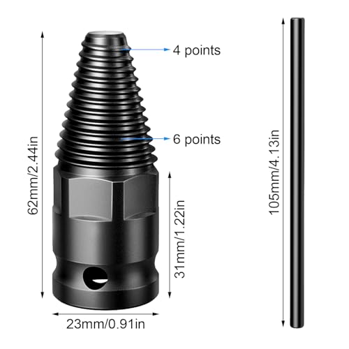Schraubenausdreher, Hochpräzises Feinzahngewinde, 1/2 Zoll Rohrschraubenausdreher, Robust und Langlebig, Zum Entfernen Beschädigter Schrauben und Reparieren von Rohrgewindeverbindungen (Schwarz)