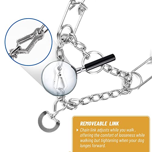 Dog Prong Collar, Adjustable Stainless Steel Pinch Collar Links, Training Collar Quick Release No-Choke Chrome-Plated… - Image 7