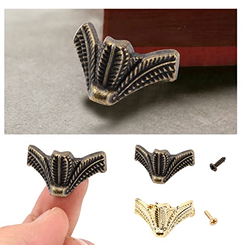 GORGECRAFT 24Pcs Antique Box Legs Zinc Alloy Wood Box Feet Leg Corner Protector Wood Case Jewelry Chest Storage Box Feet Leg Corner Protector with Screws - Image 4