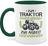 Tasse Tassen 325ml - Traktoren - Tassen - Zum Traktor fahren geboren - grün/schwarz - 325 ml - Petrolgrün - traktormotiv fanmug landwirt geschenke für männer traktorfan treckerfans - Q9061