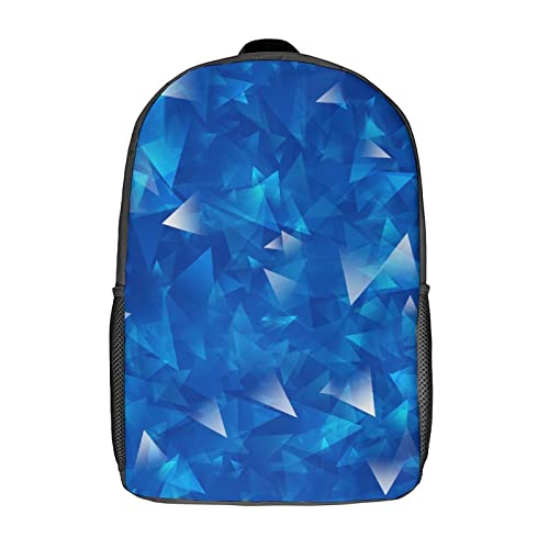 Sac d'école personnalité mode bleu 17 pouces avec cartable imprimé 3D