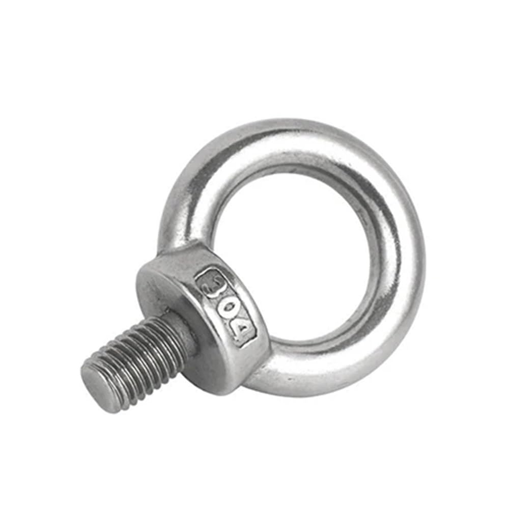 Cilky 1-2PCS Lifting Rye Nuts/Screw Ring Eyebolt Ring Hooking Nut Screw M3 M4 M5 M6 M8 M10 M12 304 Stainless Steel Metal Screws(Eye Screw,M5 x2pcs)