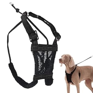 Sporn Large/XL No Pull Dog Harness for Large Dogs – Black Mesh Body, Durable Nylon, Breathable, Easy to Put On, No Choke, Padded, Adjustable, XL Dog Harness for Extra Large Breeds