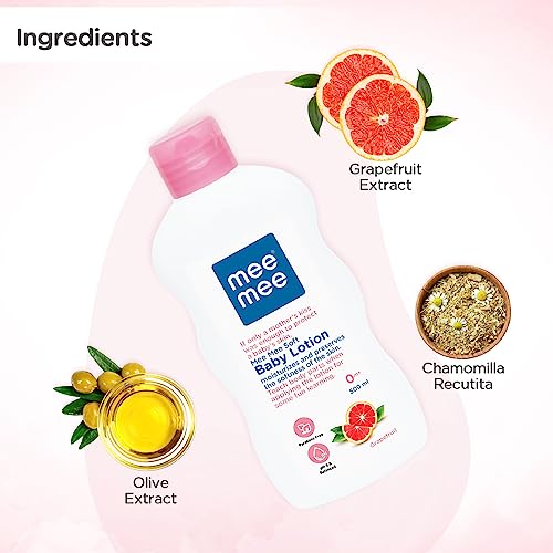 Image of Mee Mee Moisturising Baby Lotion with Fruit Extracts 400ml and Nourishing Baby Soap with Cocoa Butter 75g Combo(Pack of Two)