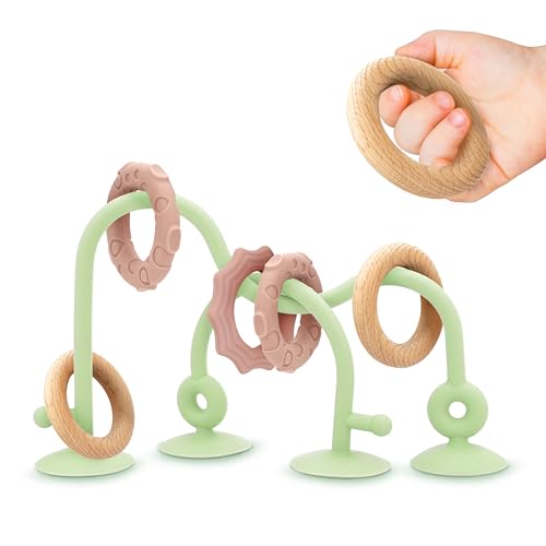 Baby Suction Cup Toys, Silicone Sensory Toys for High Chair