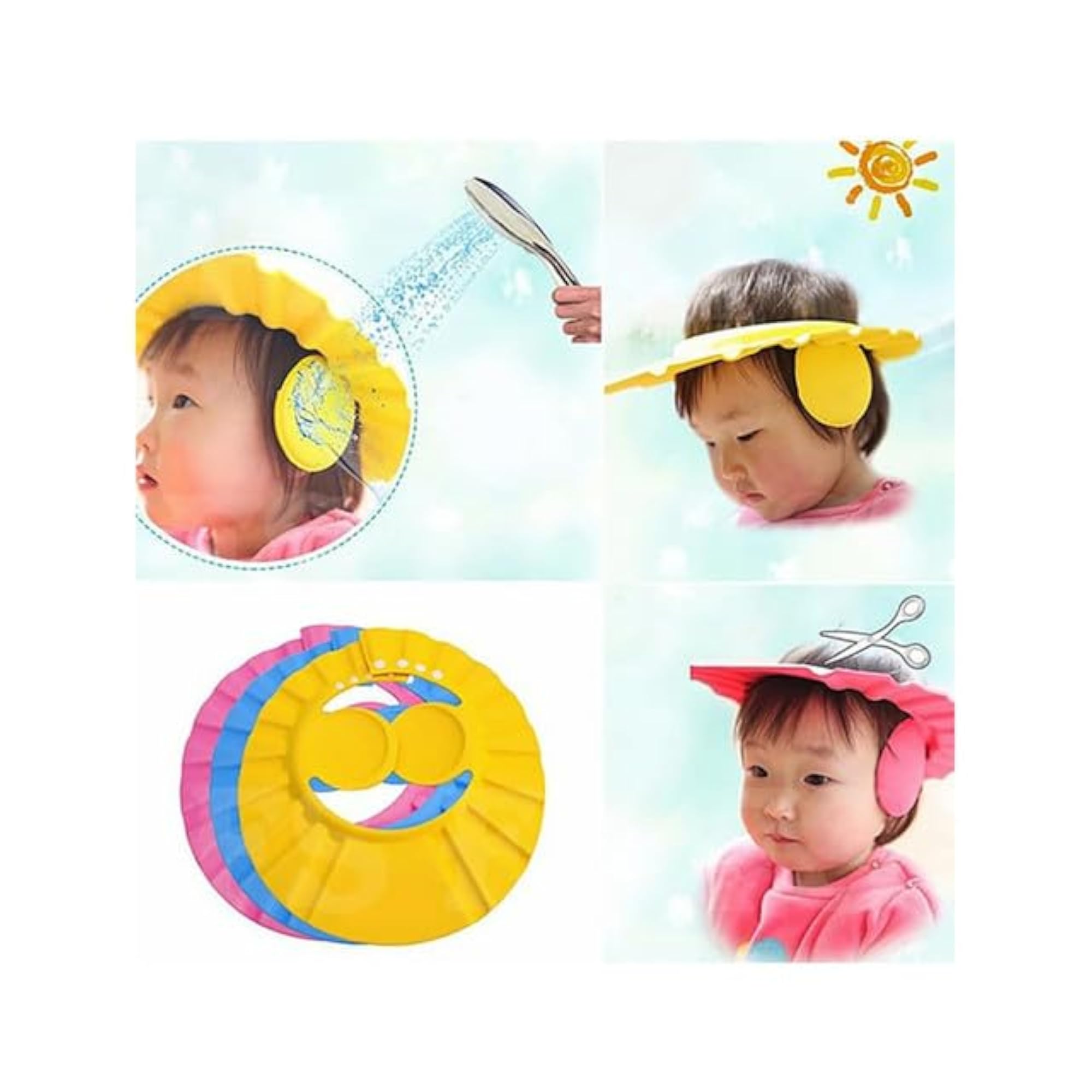 Waterproof Baby Bath Head Cap Visor Ear Protection