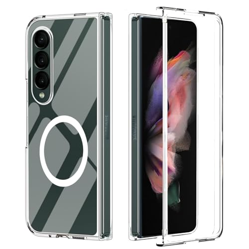 Deekeewe Magnetic Case for Samsung Galaxy Z Fold 3,Galaxy Z Fold 3 Phone Case Compatible with Magsafe,Slim Thin Shockproof Protective Bumper Cover for Samsung Z Fold 3 5G,Clear