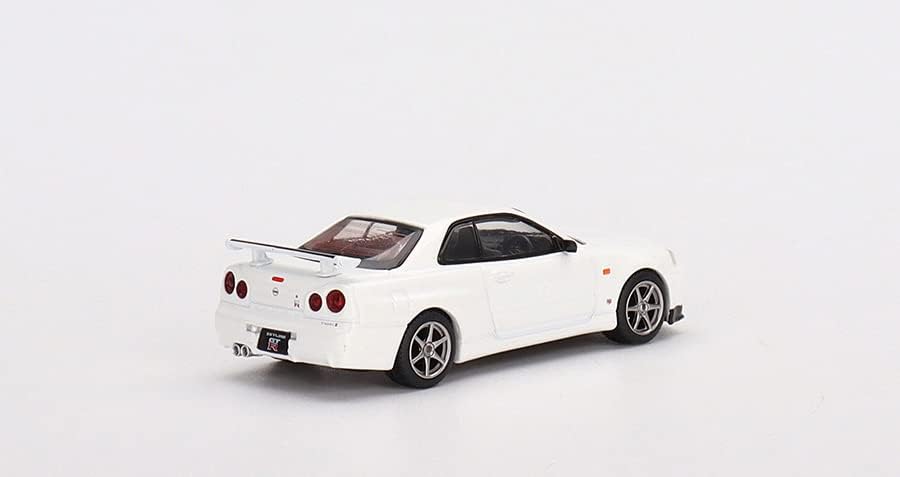 Miniatura 3 de True Scale Miniatures Modelo de coche compatible con Nissan Skyline GT-R (R34) V-Spec N1 White Limited Edition 1/64 Modelo de coche fundido a