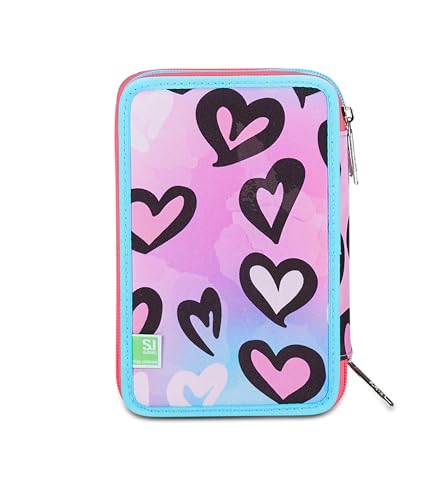 Sj Ever Astuccio Scuola 3 Zip, Blu, Goalstreet Boy, Portapenne Triplo Scomparto Completo Di Penne, Matite, Colori, Accessori Zaino, Elementari, Medie, Bambino - 7