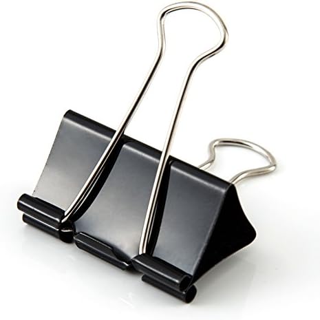 Binder Clips Paper Clamps, Large Size, Black, GOOD ACTIVE, 12 PACK (No.108 (50mm))