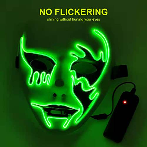el Luminescence Glow Face Party Scary Light Up Face M-ask com 3 Modos de Iluminação Material Amigáve