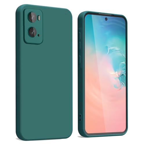 WBWONE Funda para OPPO A36 / A76 / Realme 9i, Suave TPU Silicona Carcasa con Forro de Tela Protectora Antigolpes Caso Resistente a los Arañazos - Verde Oscuro