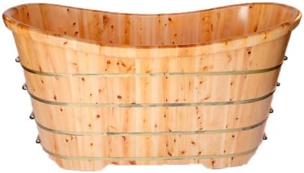 ALFI brand AB1105 63-Inch Free Standing Cedar Wood Bath Tub