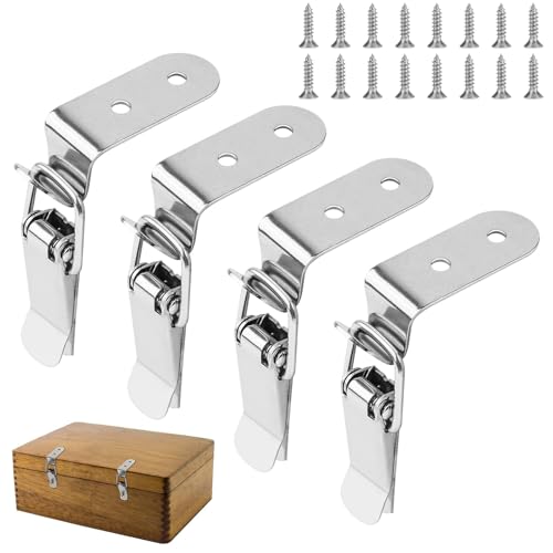 Fermeture à Levier à Pression,4 PCS Fermoir à Bascule en Acier Inoxydable Loquet à Bascule à 90 Degrés Verrous à Tension Loquet à Ressort pour Portes...