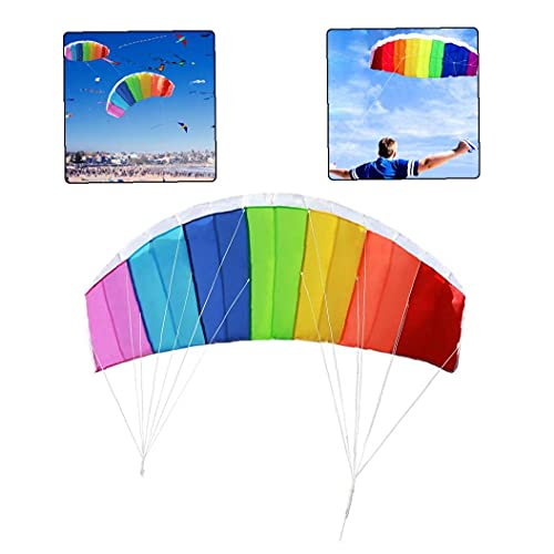 Regenbogen-Drachen Mit Dual-Griff Dual-Linie Große Stunt-Drachen-Bunte Outdoor-surfen-Kites 140x60cm - Image 3