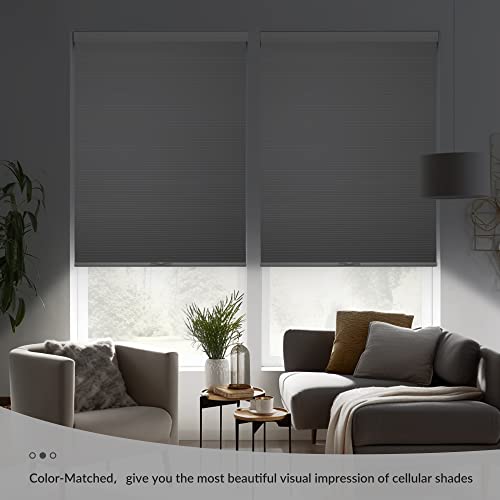Berissa Blackout Cellular Shades, Cordless Honeycomb Blinds For Windows, Color-Matched Cellular Blinds, Custom Size For Bedroom Office Living Room, Blackout-White #TOP7