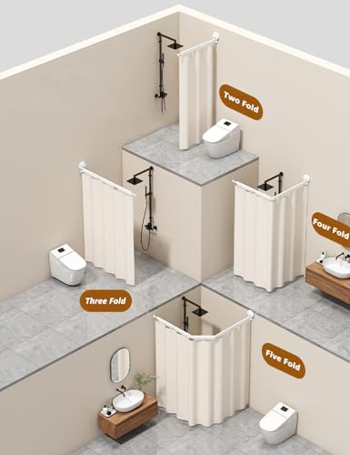 Tringle à rideau de douche pliable design moderne étagère linge rétractable - 6