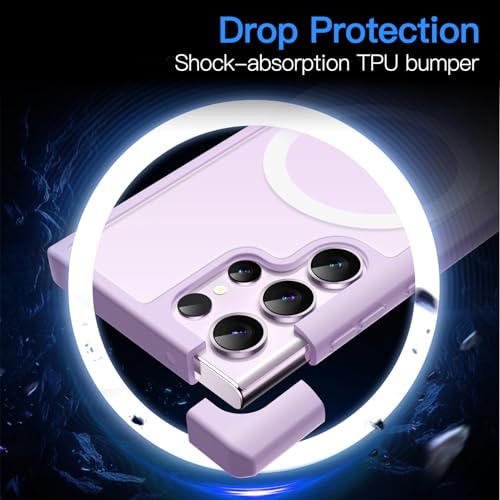 Image of JETech Magnetic Case for Samsung Galaxy S23 Ultra, Lilac | Cover Compatible with MagSafe, Translucent Matte Back, Shockproof Protection