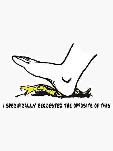 Pack of 4 3 Inch Stickers - I specifically Requested The Opposite of This - Don't Tread on me Parody Gadsden Flag with Snek - Yellow Version Sticker