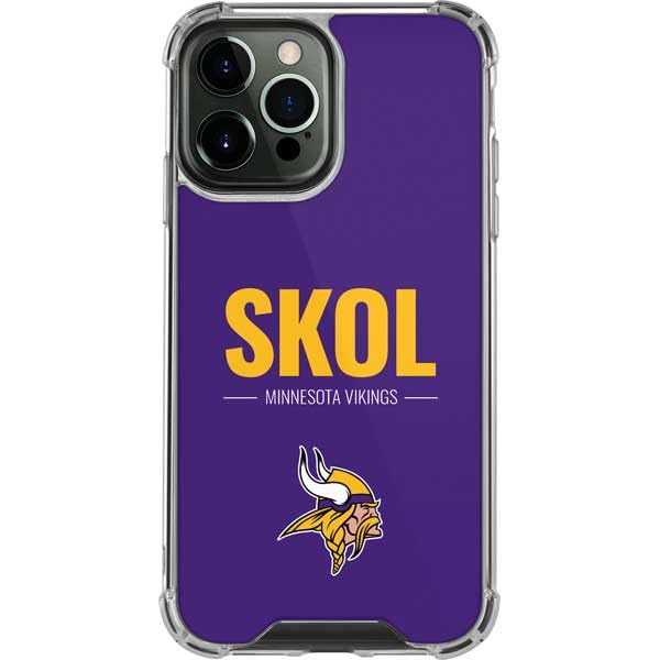 Skinit Clear Phone Case Compatible with iPhone 13 Pro Max - Officially Licensed NFL Minnesota Vikings Team Motto Design