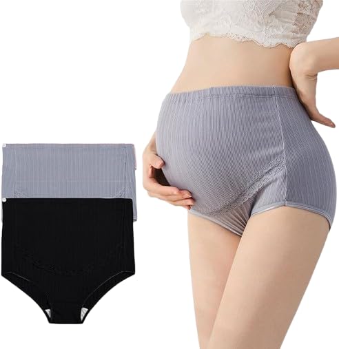 shaperx Women's High Waist Over The Bump Maternity Underwear Pack of 2-picture-40