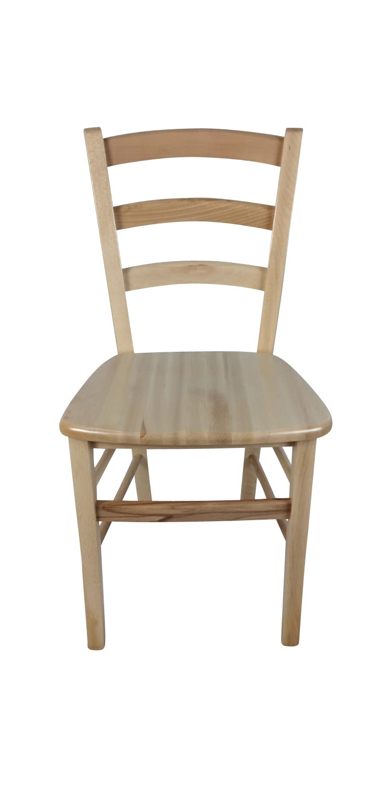 Sedam Srl Sedia Venezia Paesana, Legno Massello, Vari Sedute e Colori, Imbottita Paglia o Massello Cucina Casa Ristorante Agriturismo, Alta qualità, ORDINE MINIMO 2 PEZZI (Naturale, Massello)
