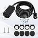 Heavy Duty 7 Way Trailer Cord 15FT with 7 Gang Waterproof Junction Box, Breakaway Switch and Plug Holder 12V, 7 Pin Pure Copper Trailer Connector Cable Wiring Harness for RV, Campers, Towing Car