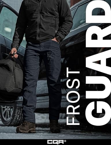 Image of CQR Men's Winter Fleece Lined Pants, Water-Resistant Outdoor Stretch Work Pants, Windproof Casual Pants with Pockets