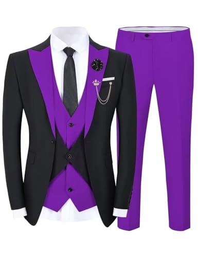 Suits for Men 3 Piece Slim Fit Blazer Vest Pant Set for Men Wedding Groomsmen Suit Prom Tuxedo4