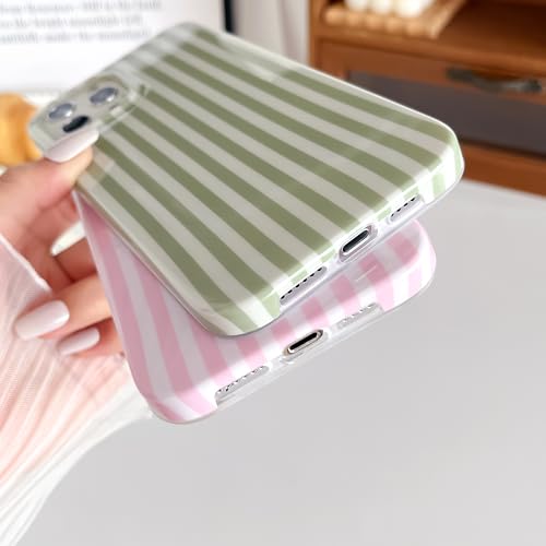 Yeddabox for iPhone 11 Pro Max Case Cute Striped Phone Case Soft TPU Slim Shockproof Phone Cover for Women Girls, Pink by Yeddabox - Used condition - Image 5