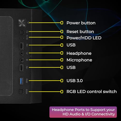 Image of Zebronics Invader Mid-Tower Premium Gaming Cabinet Eatx /ATX /Matx, 3X 120Mm Front + 1X 120Mm Rear Fan, Argb Inner Glow, RGB Led Control, Magnetic Dust Filter(Black) - Tempered Glass