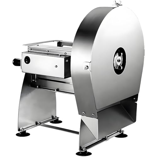 PioMue Commercial Vegetable Slicer 0-10mm Adjustable Electric Shredder Machine Double Blade for Onion Tomato Potato Fruits Food Processor for Restaurant Home Use 2MM*2MM