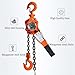 1 Ton Manual Chain Hoist - Industrial Lever Ratchet Puller with 10ft Chain for Lifting & Rigging Equipment - Heavy Duty Hoisting Tool for Construction & Warehouse