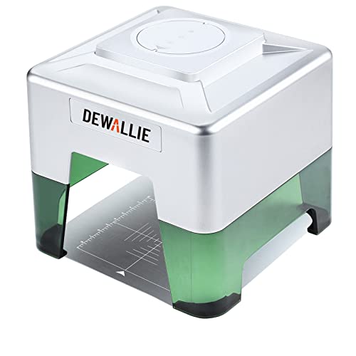 DEWALLIE Lasergravurmaschine, Mini-Desktop-Lasergravurmaschine, personalisiertes Gravierwerkzeug, DIY-Logo-Design-Graviermaschine, Gravierbereich 98 × 88 mm, geeignet für Anfänger, Familie, Bildung