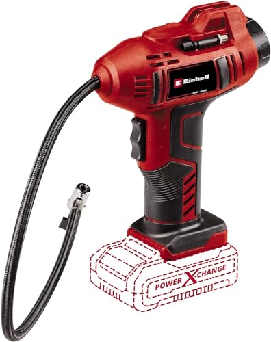 Einhell Compresor de coche con batería CE-CC 18 Li-Solo Power X-Change (iones de Li, 18V, 60cm de manguera de aire comprimido, función de desconexión automática, envío sin batería ni cargador)