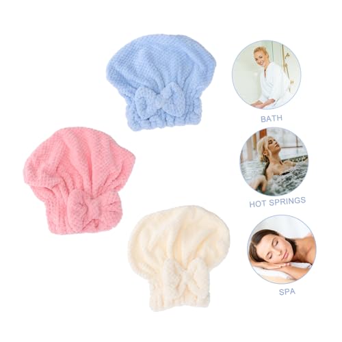 Mipcase 3 Peças Touca De Cabelo Seco Para Mulheres Toalhas De Secagem De Cabelo Turbante De Secagem