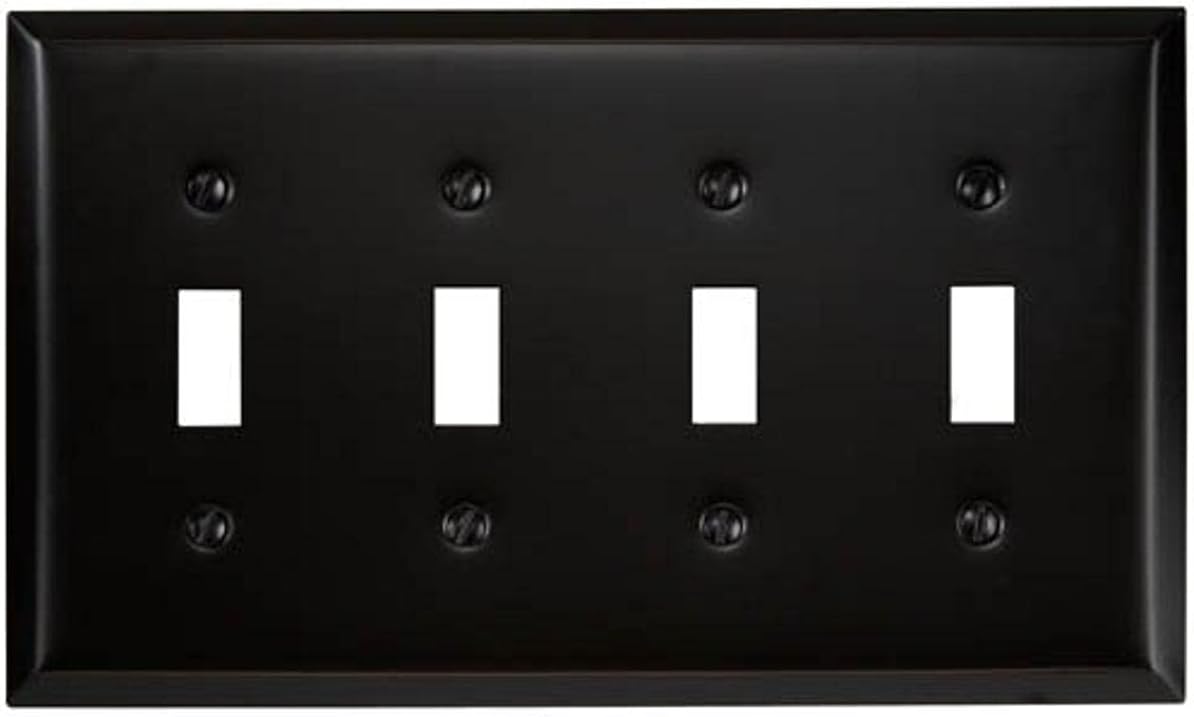 Amerelle 163T4DB Century Wallplate, 4 Toggle, Aged Bronze